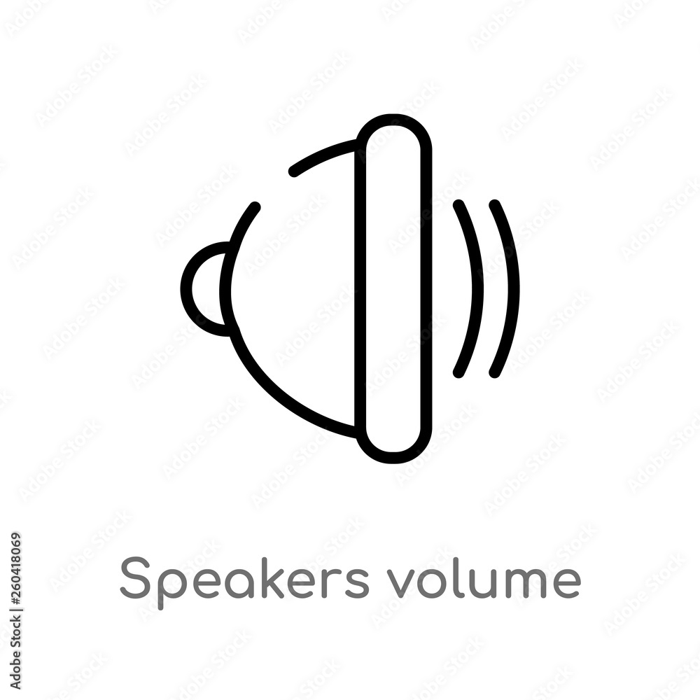 Poster outline speakers volume vector icon. isolated black simple line element illustration from multimedia