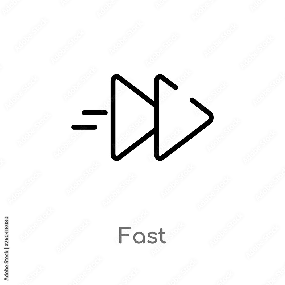 Aufkleber outline fast vector icon. isolated black simple line element illustration from multimedia concept. e