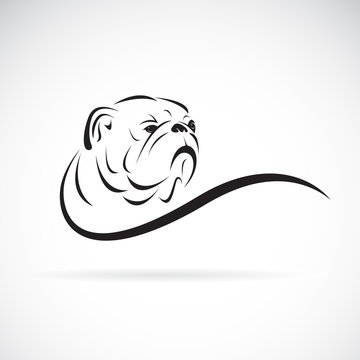Vector of bulldog head design on white background. Pet. Animals. Dog logo or icon. Easy editable layered vector illustration.