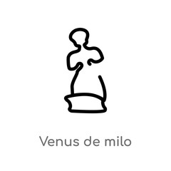 outline venus de milo vector icon. isolated black simple line element illustration from museum concept. editable vector stroke venus de milo icon on white background