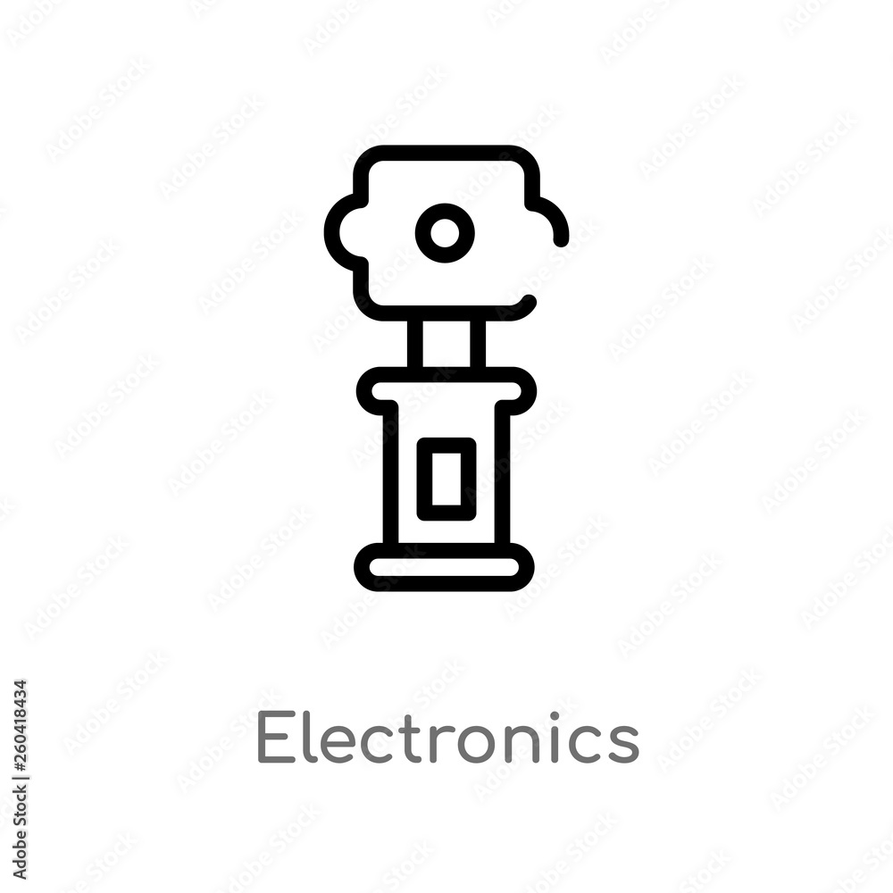 Poster outline electronics vector icon. isolated black simple line element illustration from museum concept