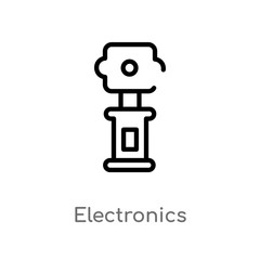 outline electronics vector icon. isolated black simple line element illustration from museum concept. editable vector stroke electronics icon on white background