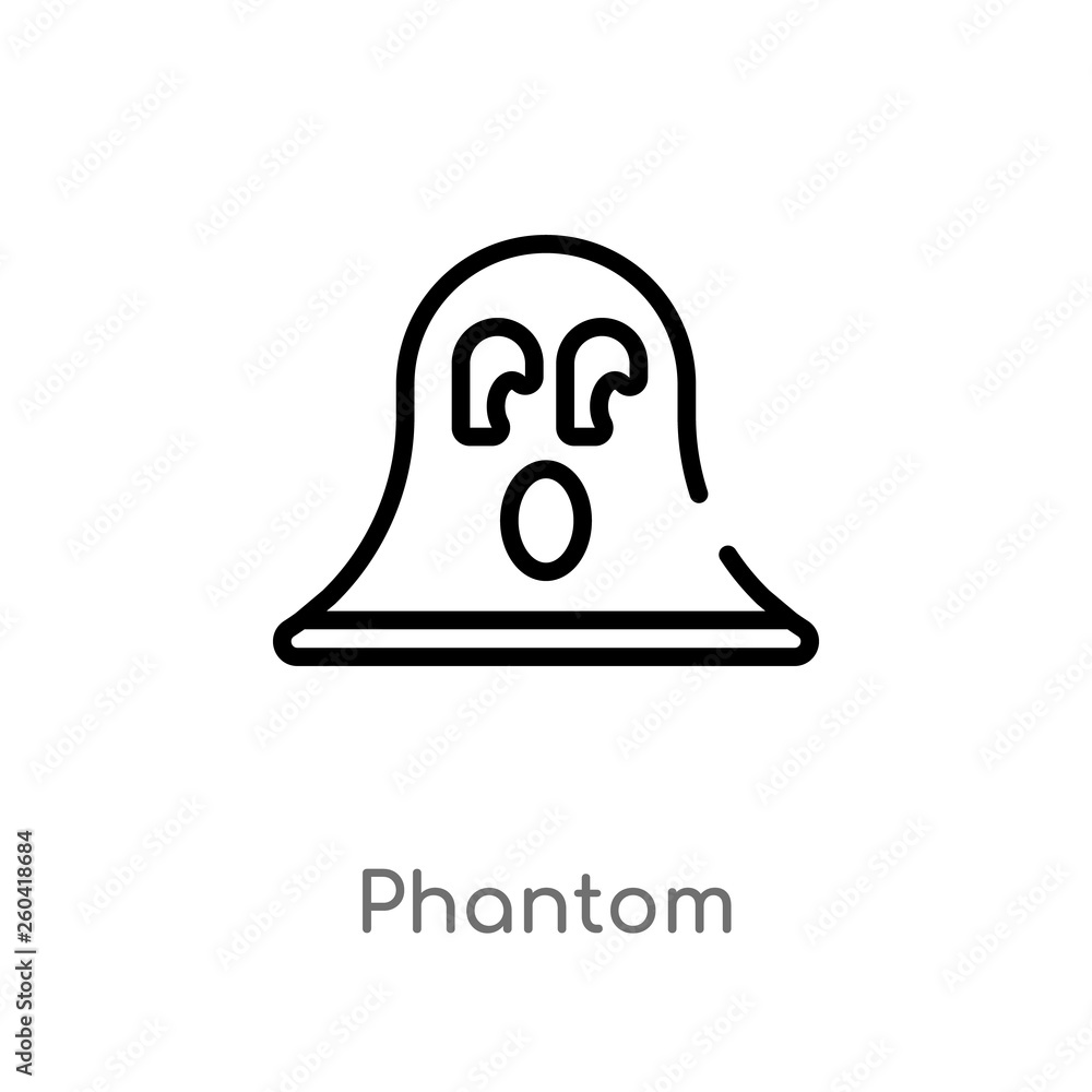 Poster outline phantom vector icon. isolated black simple line element illustration from music concept. edi
