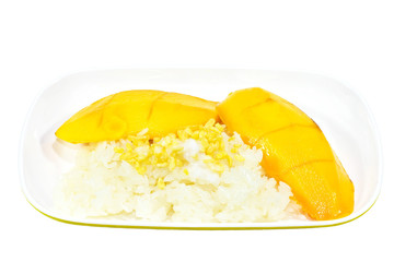 mango and sticky rice,Thai dessert