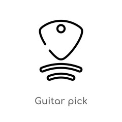 outline guitar pick vector icon. isolated black simple line element illustration from music concept. editable vector stroke guitar pick icon on white background