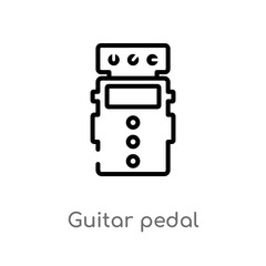 outline guitar pedal vector icon. isolated black simple line element illustration from music concept. editable vector stroke guitar pedal icon on white background