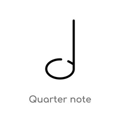Obraz premium outline quarter note vector icon. isolated black simple line element illustration from music and media concept. editable vector stroke quarter note icon on white background