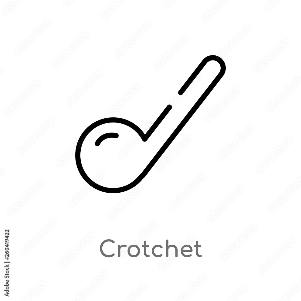 Poster outline crotchet vector icon. isolated black simple line element illustration from music and media c