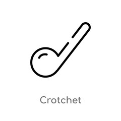 outline crotchet vector icon. isolated black simple line element illustration from music and media concept. editable vector stroke crotchet icon on white background