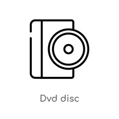 outline dvd disc vector icon. isolated black simple line element illustration from music and media concept. editable vector stroke dvd disc icon on white background