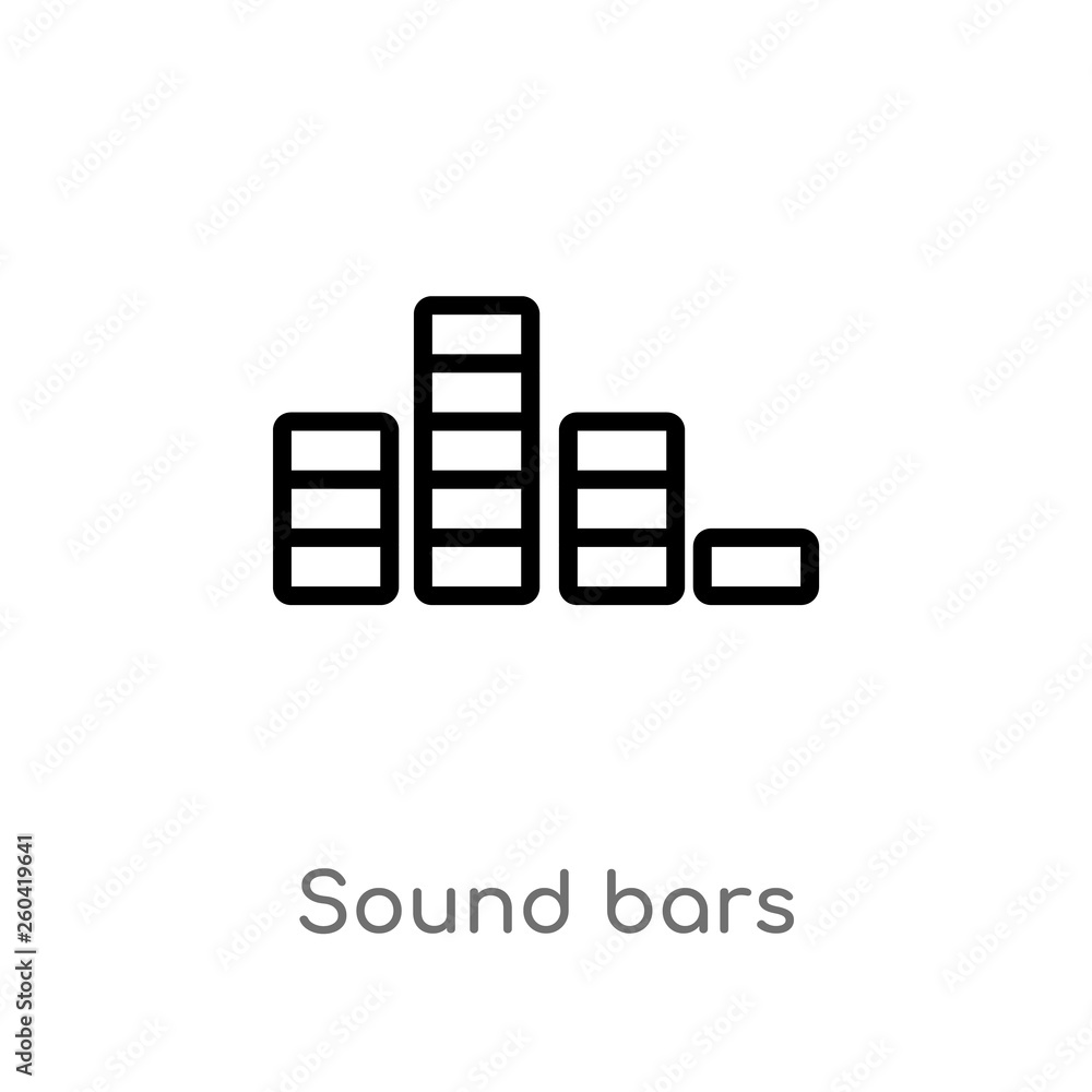 Poster outline sound bars vector icon. isolated black simple line element illustration from music concept. 