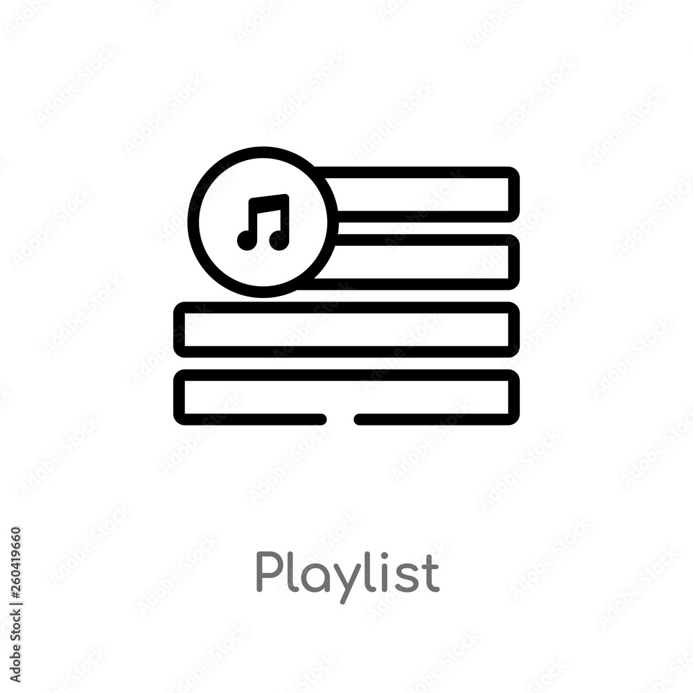 Poster outline playlist vector icon. isolated black simple line element illustration from music concept. ed