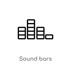 outline sound bars vector icon. isolated black simple line element illustration from music concept. editable vector stroke sound bars icon on white background