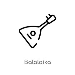 outline balalaika vector icon. isolated black simple line element illustration from music concept. editable vector stroke balalaika icon on white background