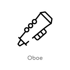 outline oboe vector icon. isolated black simple line element illustration from music concept. editable vector stroke oboe icon on white background