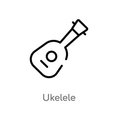 outline ukelele vector icon. isolated black simple line element illustration from music concept. editable vector stroke ukelele icon on white background
