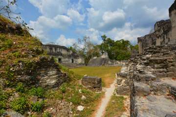 The archaeological site of the pre-Columbian Maya civilization in Tikal National Park , Guatemala...