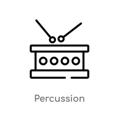 outline percussion vector icon. isolated black simple line element illustration from music concept. editable vector stroke percussion icon on white background