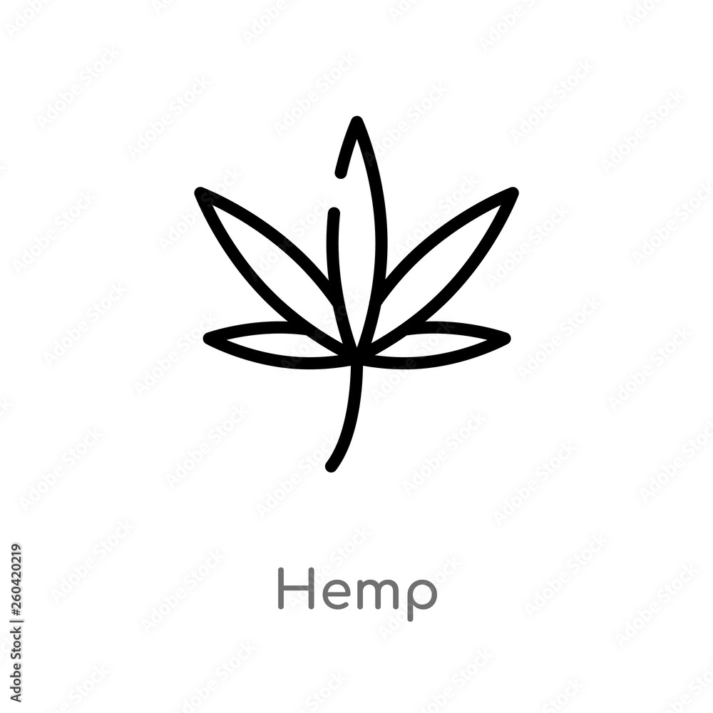 Poster outline hemp vector icon. isolated black simple line element illustration from nature concept. edita