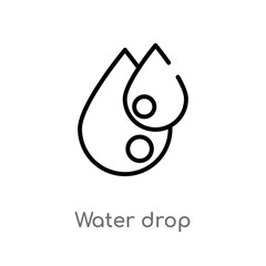 outline water drop vector icon. isolated black simple line element illustration from nature concept. editable vector stroke water drop icon on white background