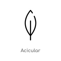 outline acicular vector icon. isolated black simple line element illustration from nature concept. editable vector stroke acicular icon on white background