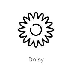 outline daisy vector icon. isolated black simple line element illustration from nature concept. editable vector stroke daisy icon on white background