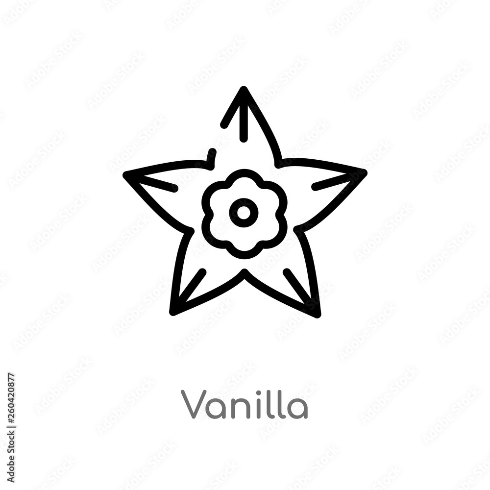 Poster outline vanilla vector icon. isolated black simple line element illustration from nature concept. ed