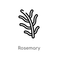 outline rosemary vector icon. isolated black simple line element illustration from nature concept. editable vector stroke rosemary icon on white background