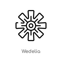 outline wedelia vector icon. isolated black simple line element illustration from nature concept. editable vector stroke wedelia icon on white background