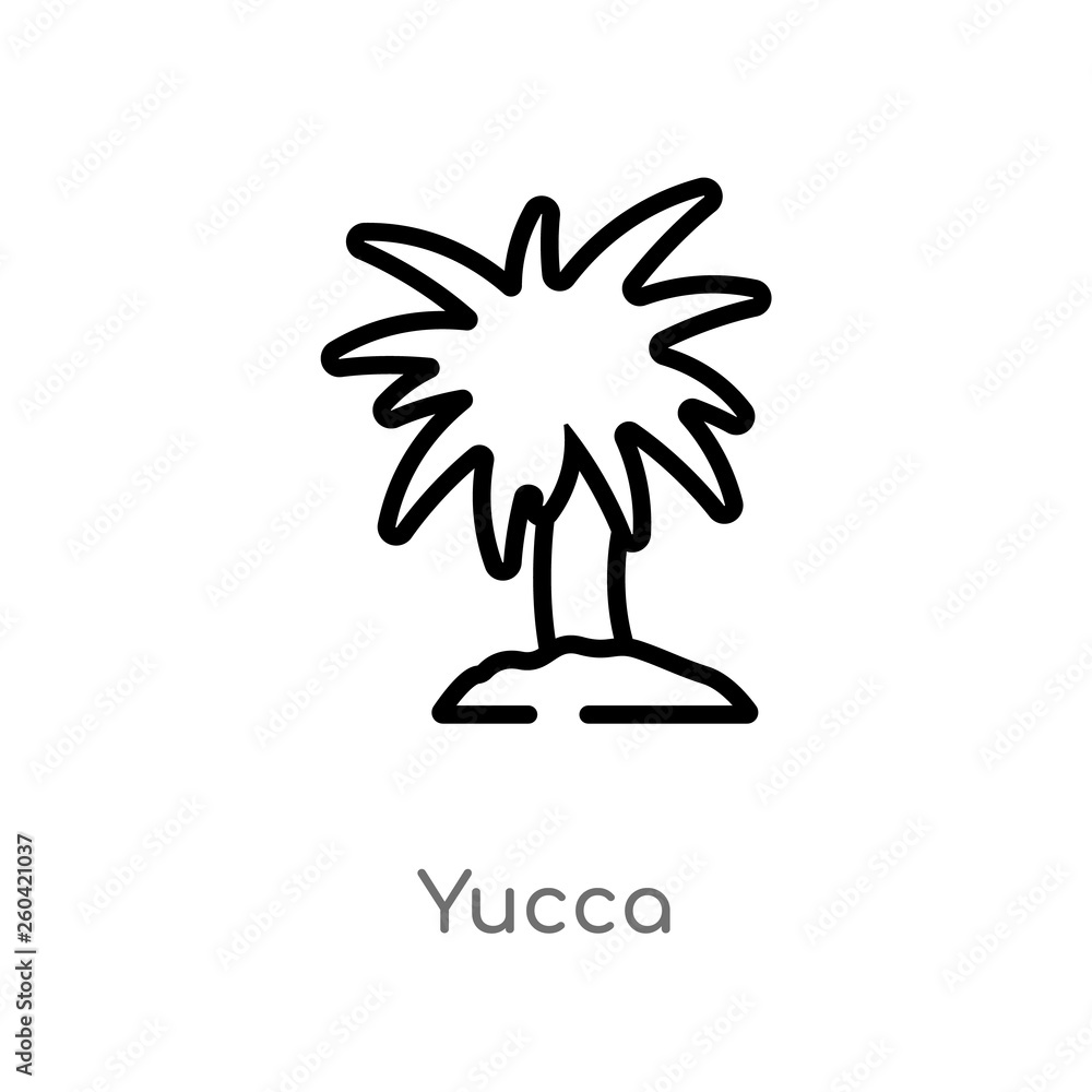 Aufkleber outline yucca vector icon. isolated black simple line element illustration from nature concept. edit
