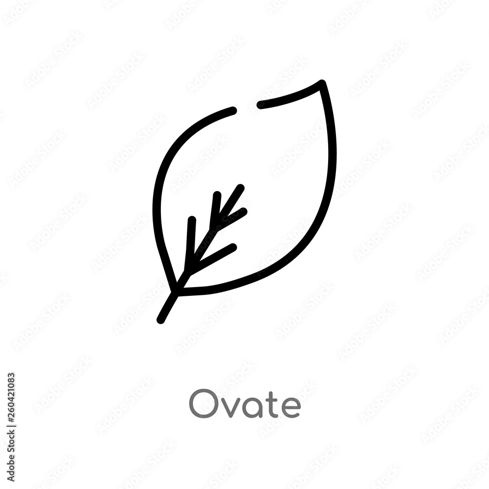Aufkleber outline ovate vector icon. isolated black simple line element illustration from nature concept. edit
