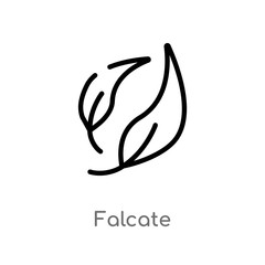 Obraz premium outline falcate vector icon. isolated black simple line element illustration from nature concept. editable vector stroke falcate icon on white background