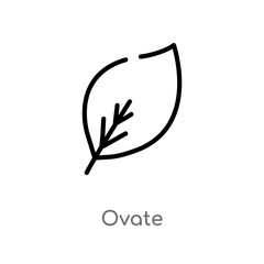 outline ovate vector icon. isolated black simple line element illustration from nature concept. editable vector stroke ovate icon on white background