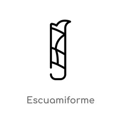 outline escuamiforme vector icon. isolated black simple line element illustration from nature concept. editable vector stroke escuamiforme icon on white background