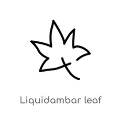 Obraz premium outline liquidambar leaf vector icon. isolated black simple line element illustration from nature concept. editable vector stroke liquidambar leaf icon on white background