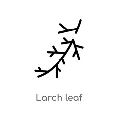 outline larch leaf vector icon. isolated black simple line element illustration from nature concept. editable vector stroke larch leaf icon on white background