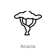 outline acacia vector icon. isolated black simple line element illustration from nature concept. editable vector stroke acacia icon on white background