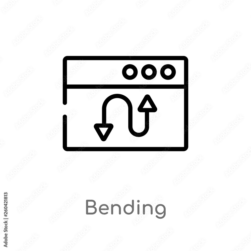Poster outline bending vector icon. isolated black simple line element illustration from user interface con