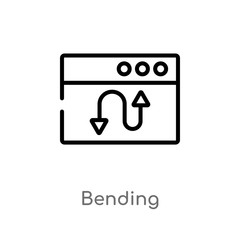 outline bending vector icon. isolated black simple line element illustration from user interface concept. editable vector stroke bending icon on white background