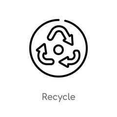 outline recycle vector icon. isolated black simple line element illustration from user interface concept. editable vector stroke recycle icon on white background