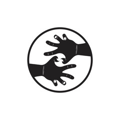 linked grunge violence scary hand symbol decoration vector