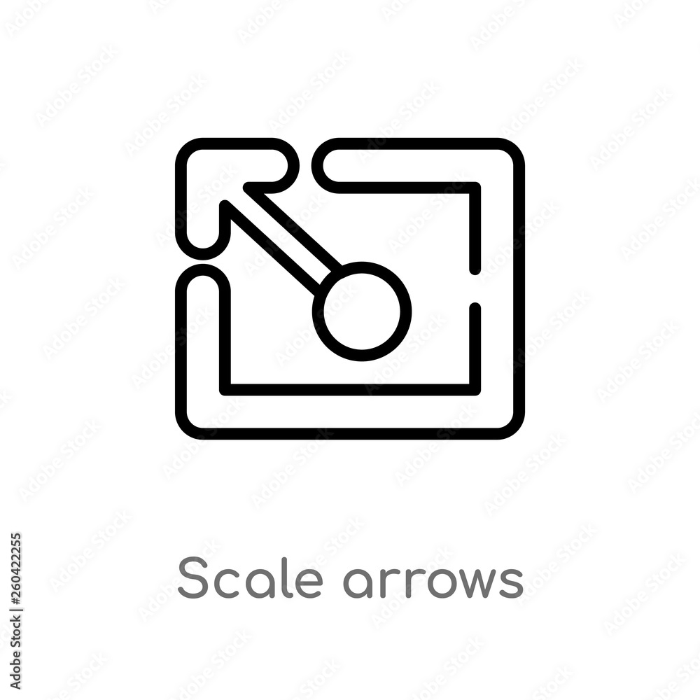 Poster outline scale arrows vector icon. isolated black simple line element illustration from user interfac