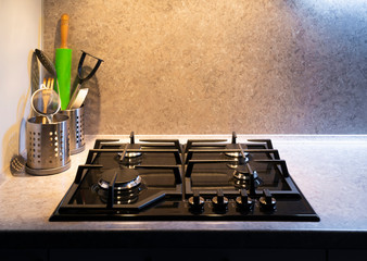 interior - Gas Hob modern kitchen, kitchen appliances