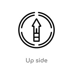 outline up side vector icon. isolated black simple line element illustration from user interface concept. editable vector stroke up side icon on white background