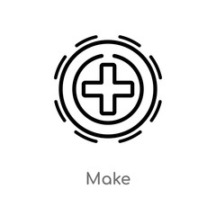 outline make vector icon. isolated black simple line element illustration from user interface concept. editable vector stroke make icon on white background