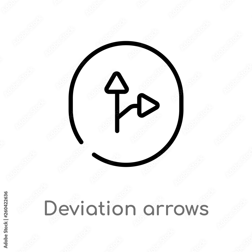 Poster outline deviation arrows vector icon. isolated black simple line element illustration from user inte