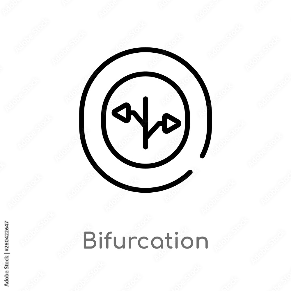 Aufkleber outline bifurcation vector icon. isolated black simple line element illustration from user interface