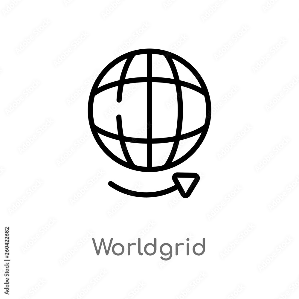 Poster outline worldgrid vector icon. isolated black simple line element illustration from user interface c