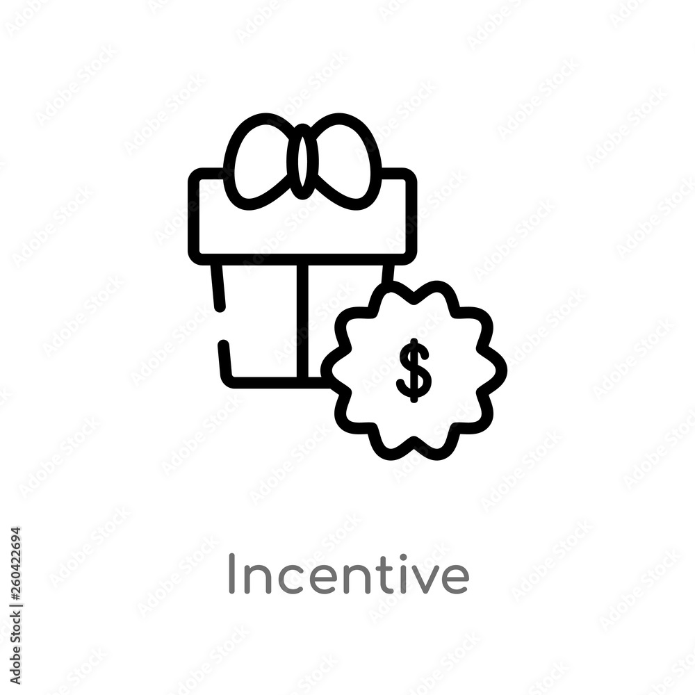 Poster outline incentive vector icon. isolated black simple line element illustration from user interface c