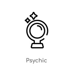 outline psychic vector icon. isolated black simple line element illustration from user interface concept. editable vector stroke psychic icon on white background
